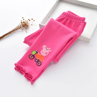 Peppa Pig Baby Girls Toddler Princess Leggings Sping Winter Pants For Kids Warm Stretchy Calf Length Pants Trousers Pants 1-8Y