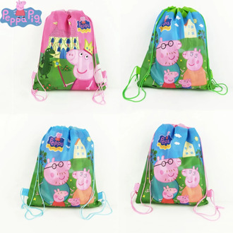 Peppa Pig Bundle Pocket Storage Bag Non-woven Fabric Shopping Bag George Family Anmie Figure Toys for Children