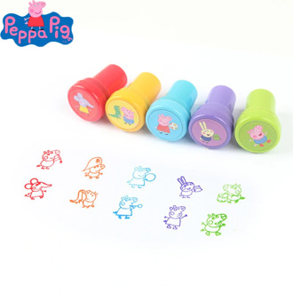 Peppa Pig Cartoon Round Stamp Children Birthday Party Decoration Stamper Animals Fruits Digital Smile Baby Shower Toys Gifts