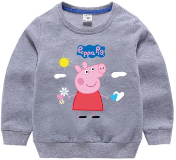 Peppa Pig Child Boy Girl Solid Color Cotton Sweater Long Sleeves Top Children's Autumn Winter Warm Clothes