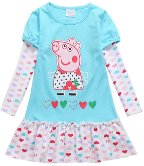 Peppa Pig Children Baby Girl Autumn Princess Long And Short Sleeve Skirt Clothes Spring Cotton Lace Girl Baby Skirt Dresses 3-8y