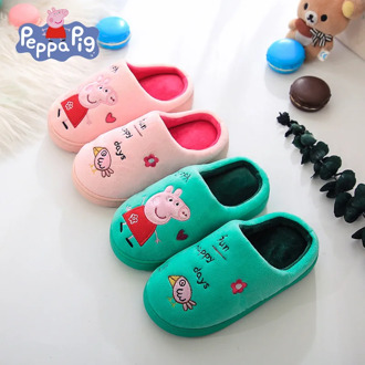 Peppa Pig Cotton Winter Autumn Children's Shoes Baby Slippers Indoor/Outdoor Warm Soft Plush Kids George Pig Slippers Toys