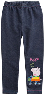 Peppa Pig Cowboy Jean Girls Pants Trousers Toddler Princess Leggings Spring Winter Pants For Kids Children Warm Stretchy Length