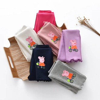 Peppa Pig Cute Cartoon Toddler Princess Leggings Summer Pants Kids Girl Warm Stretchy Calf Length Pants Trousers Pants