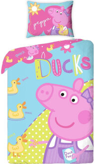 Peppa Pig Dekbedovertrek eenden 140 x 200 cm roze