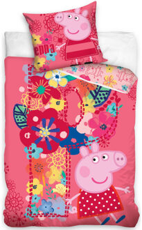 Peppa Pig dekbedovertrek flowers 140x200/70x80 cm