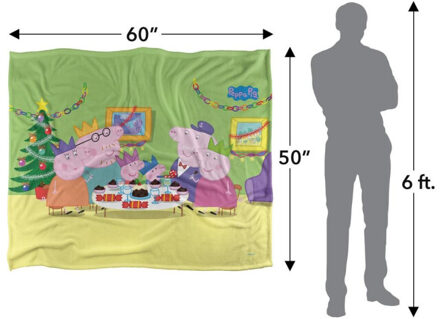 Peppa Pig Deken, kerstdiner deken Wit - One size