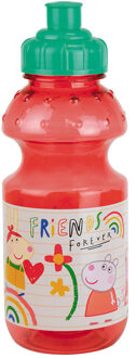 Peppa Pig drinkfles/drinkbeker/bidon met drinktuitje - roze - kunststof - 350 ml - Schoolbekers