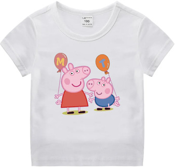 Peppa Pig George Summer Baby Boys Girls Cartoon T-shirt Kid Clothes Ballon Printed Short Sleeve Children Kids Clothes Tshirt