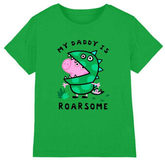 Peppa Pig Kinderen/kinderen my daddy is roarsome george pig t-shirt - maat 116 Groen