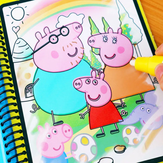 Peppa Pig Magic Water Drawing Book Montessori Coloring Book Doodle Magic & Pen Painting Drawing Board for Kids Toy Birthday Gift