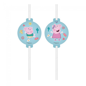 Peppa Pig Papieren Rietjes 4st