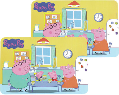 Peppa Pig Peppa Big Placemat - 2x - 43 x 28 cm - onderlegger - eten en knutsel placemat - kinderen
