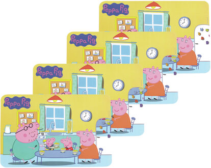 Peppa Pig Peppa Big Placemat - 4x - 43 x 28 cm - onderlegger - eten en knutsel placemat - kinderen