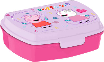 Peppa Pig Peppa PigA‚A broodtrommel/lunchbox voor kinderen - roze - kunststof - 20 x 10 cm - Lunchboxen