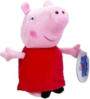 Peppa Pig Pluche Peppa Pig/Big knuffel in rode outfit 28 cm speelgoed - Knuffeldier Roze