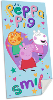 Peppa Pig strand/badlaken - 70 x 140 cm - katoen - voor kinderen - Strandlakens Blauw