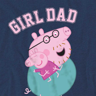Peppa Pig Unisex volwassen meisjes papa varken heather t-shirt Blauw - XL