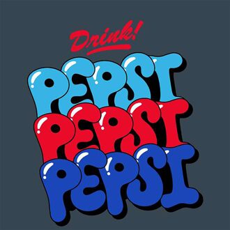 Pepsi Co. Bubble Text Men's T-Shirt - Charcoal - XL Zwart