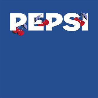 Pepsi Co. Cherry Men's T-Shirt - Blue - M Blauw
