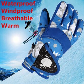 Перчатки Kind Winter Warm Winddicht Sneeuw Snowboard Ski Sport Outdoor Fietsen Rijhandschoenen Handschoenen Перчатки Мужские Blauw