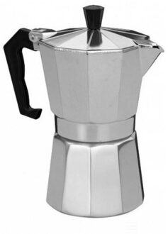 Percolator - 6 espresso kopjes - aluminium - moka pot - Percolators Zilverkleurig