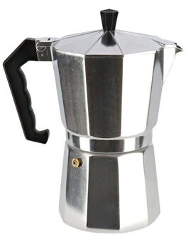 Percolator / espresso apparaat zilver voor 9 kopjes - Percolators Zilverkleurig