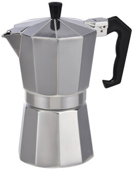 Percolator espresso koffiemaker - 300 ml - aluminium - voor 6 kopjes - Percolators Zilverkleurig