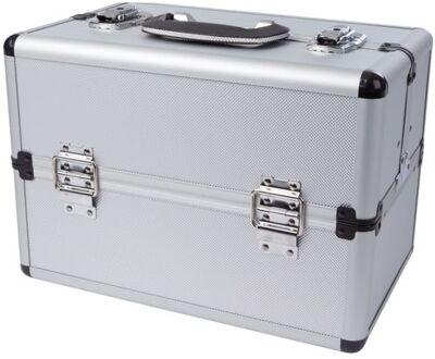 Perel gereedschapskoffer 36 x 22 cm aluminium zilver Zilverkleurig