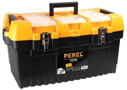 Perel gereedschapskoffer 56,4 x 31 x 31 cm zwart/oranje