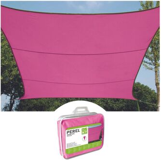 Perel schaduwdoek rechthoekig 4 x 2,9 m polyester fuchsia Roze