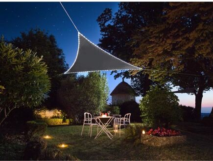 Perel schaduwdoek solar rand-leds 3,6 meter polyester antraciet Grijs