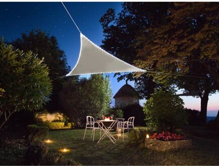 Perel schaduwdoek solar rand-leds 3,6 meter polyester taupe Grijs