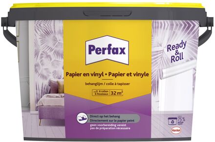 Perfax Ready & Roll Papier En Vinyl Behanglijm Kant-en-klaar - Transparant - 4,5kg