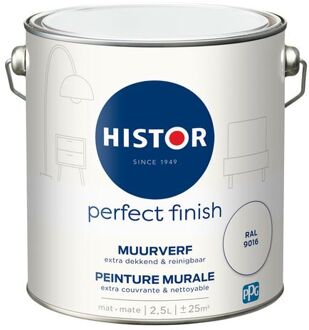 Perfect Finish Muurverf Mat - Ral 9016 - 2,5 liter
