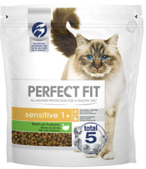 Perfect Fit Sensitive Adult 1+ met kalkoen kattenvoer 1,4 kg