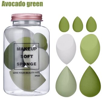 Perfecte Make-Up Puff Set 10Pcs Leuke En Mooie Blik Zachte Gemengde Spons Smoothie Voor Schoonheid Mengen De Inweken Wordt groter Amy groen