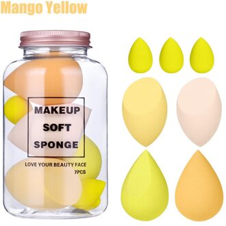 Perfecte Make-Up Puff Set 10Pcs Leuke En Mooie Blik Zachte Gemengde Spons Smoothie Voor Schoonheid Mengen De Inweken Wordt groter geel
