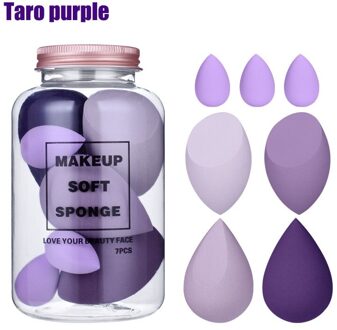 Perfecte Make-Up Puff Set 10Pcs Leuke En Mooie Blik Zachte Gemengde Spons Smoothie Voor Schoonheid Mengen De Inweken Wordt groter Paars