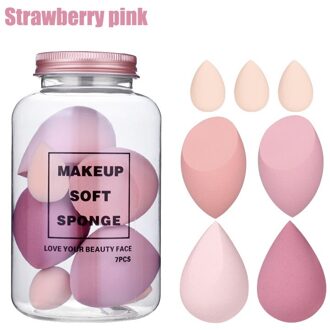 Perfecte Make-Up Puff Set 10Pcs Leuke En Mooie Blik Zachte Gemengde Spons Smoothie Voor Schoonheid Mengen De Inweken Wordt groter Roze