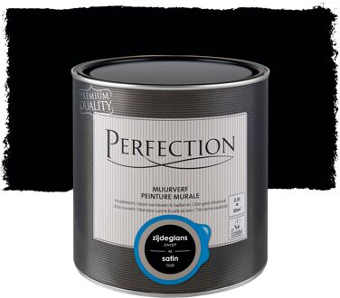 Perfection verf muur zijdeglans zwart 2,5L