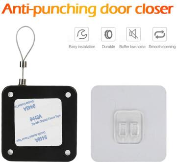 Perforatie-Gratis Automatische Deurdranger 800G Deurdranger Met Anti-Muggen En Vliegen Abs Zwart En wit Schuifdeur Dichter