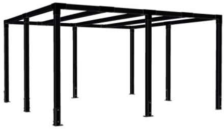 Pergola hout vierkant - 387 x 387 x 217 cm Zwart