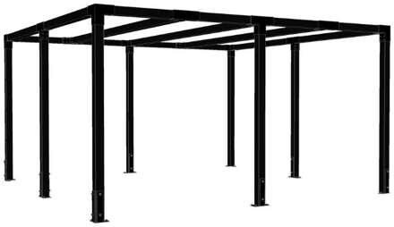 Pergola hout vierkant - 387 x 387 x 217 cm Zwart