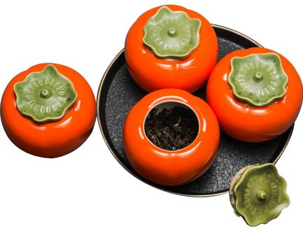 Persimmon Thee Caddy Persimmon Persimmon Afdichting Creatieve Thee Opslag Goederen Thee Huisdieren Thee Dienblad Decoratie Thee Set Accessoires