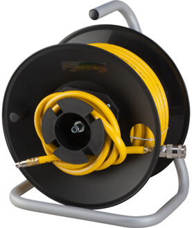 Persluchtslang met Slanghaspel - 166013XSTN - 20M - Max. 18 Bar - Zwart/Geel