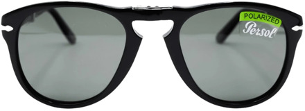 Persol Opvouwbare zonnebril - Tonda Nero Lucido Persol , Black , Heren - 54 MM