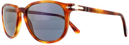 Persol Rechte Mannen Terra Di Siena Lichtblauwe Zonnebril Bruin - One Size