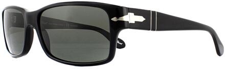 Persol rechthoek heren zwart groen gepolariseerde zonnebril - maat