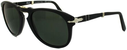 Persol rond heren zwart groen gepolariseerde zonnebril